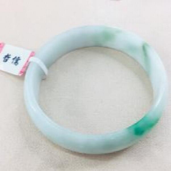 Zheru Jadeite Bracelet Natural Light Green Flower 54-62mm Female Jade Gift
