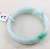Zheru Jadeite Bracelet Natural Light Green Flower 54-62mm Female Jade Gift