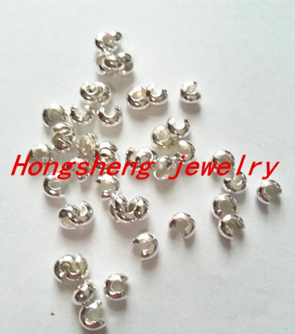 1000pcs/lot 5mm Silver Crimp Bead Covers for Chunky Jewelry Making