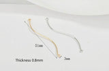 Geometric Earrings Brass Electroplated 14k S-Shaped Double Hanging