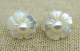 AA Leaf Stud Earrings 5mm Real Pearls Silver Stud Earring Gift
