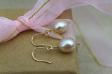 Pink Rice Freshwater Pearl Dangle Earrings for Women
