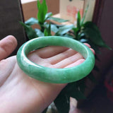 Zheru Jewelry Natural Burmese Jade 54-62mm Green Bangle Princess Jewelry