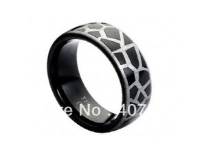 Giraffe Pattern Tungsten Carbide Wedding Band Ring