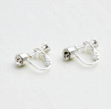Clear Rhinestone Screw Clip Earring Converter for Non-pierced Ears