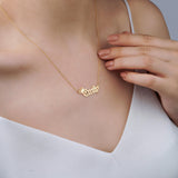 Personalized Crow Old English Name Necklace - Mothers