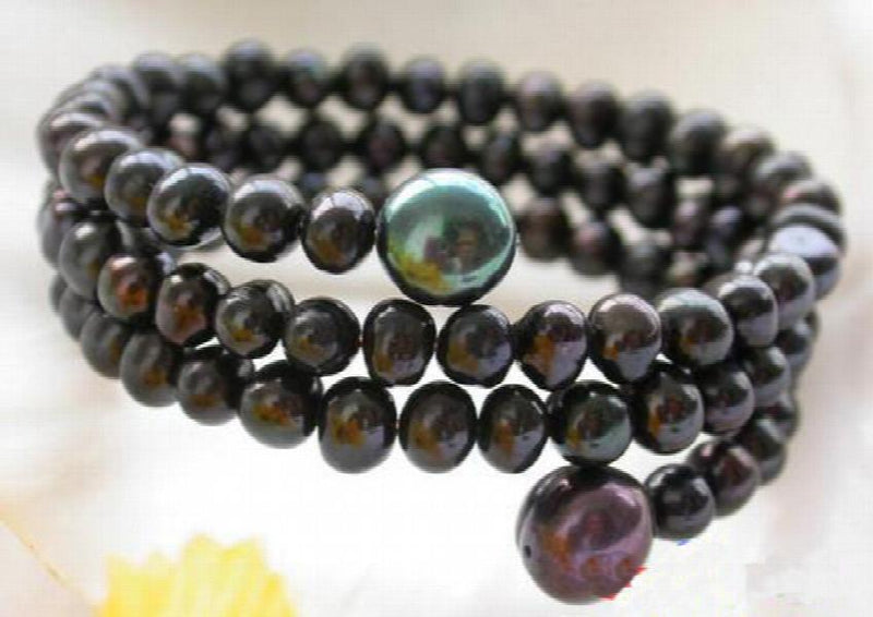 Unique Pearl Bracelet 5-10mm Round Freshwater Pearl Extendible