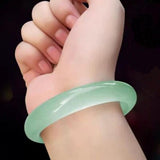 Zheru Jewelry Natural Burmese Jade 54-64mm Light Bracelet Princess Jewelry Gift