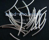 1200pcs Silver Plated Curved Tube Spacer Beads Finding