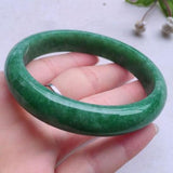 Natural Burmese Jadeite Light Green 54-62mm Bracelet Princess Jewelry
