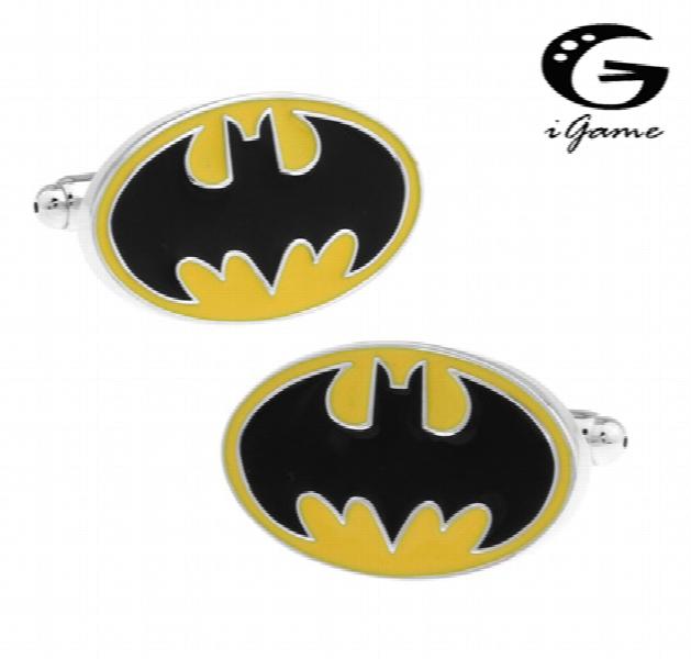iGame Bat Cufflinks Yellow Superheroes Cuff Links