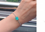 FFGEMS Paraiba Tourmaline Emerald Gemstone Diamonds Bangle Tennis Bracelet