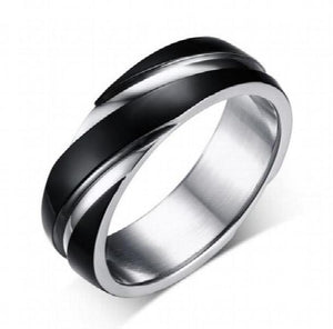 Men's Stainless Steel Wedding Rings 6mm Black/Rose Gold/Gold