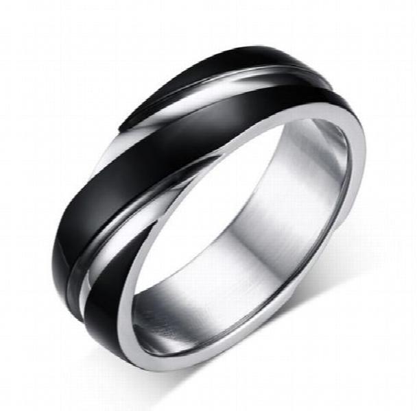 Men's Stainless Steel Wedding Rings 6mm Black/Rose Gold/Gold
