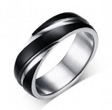Men's Stainless Steel Wedding Rings 6mm Black/Rose Gold/Gold