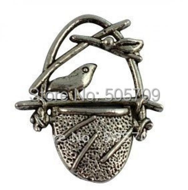 Set of 160 Tibetan Silver Bird and Nest Charms