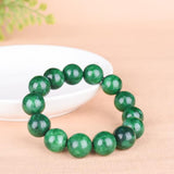 Burmese Emerald Green Round Bead Bracelet for Men and Women