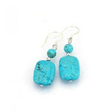 Turquoise Earrings S925 Sterling Silver Hook Lady Gift