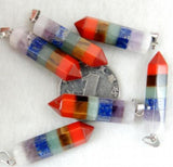 7 Chakra Layered Pendant for DIY Jewelry Making Necklace 4PCS