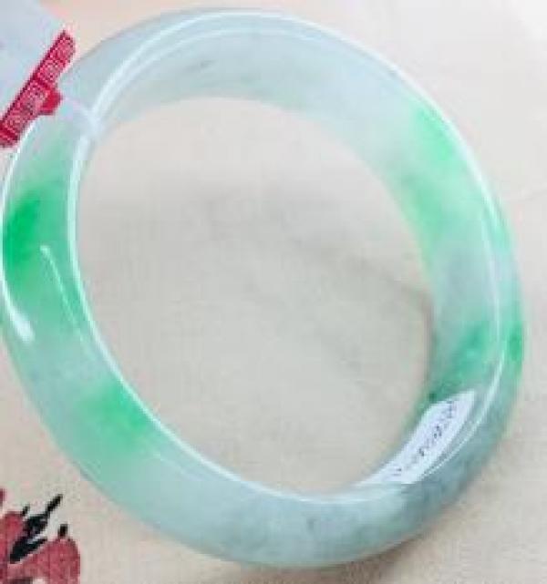 Zheru Jewelry Natural Jadeite Bracelet Green Bicolor 54-62mm Princess Gift