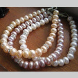 Pink Purple Pearl Rhinestone Bracelet Women Gift