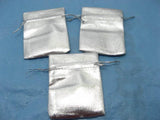 50Pcs Gold/Silver Drawstring Pouches Jewelry Gift Bags 9X7cm Wedding Bag