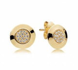 925 Silver Earring Two-tone Signature Studs Wedding Party Gift