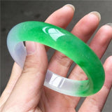 Zheru Jewelry Natural Burmese Jade 54-64mm Two-color Bracelet