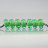 925 Sterling Silver 3D Flowers Glass Bead European Charm