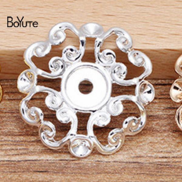 BoYuTe 23MM 2 Colors Filigree Flower Charm Brass DIY Pendant Charms