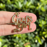 5pcs Zircon Pave Tag Pendant Charm for God's Girl, Party Gift Jewelry