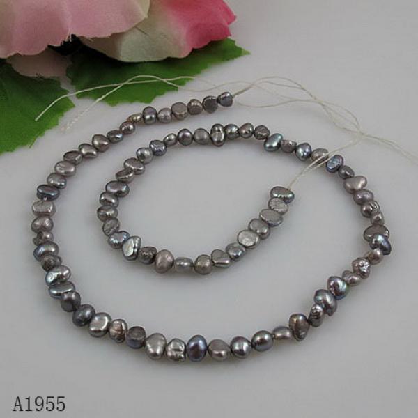 3-4mm Gray Freshwater Pearl Loose Beads String