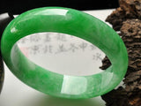 Certified Natural Myanmar Emerald Carved 54-62mm Green Bracelet