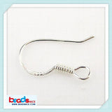 925 Sterling Silver Coil Ear Wire Earrings for DIY Jewelry Making