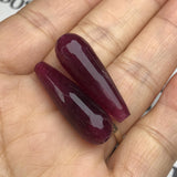 10x30mm Dark Red Chalcedony Jade Water Drop Beads for Jewelry Making