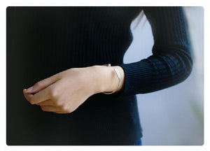 925 Silver Feather Open Bracelet