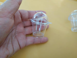 25pcs Clear Plastic Cup Hole Lid Straw for Artificial Parfait Cups