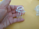 25pcs Clear Plastic Cup Hole Lid Straw for Artificial Parfait Cups
