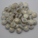 Mother Of Pearl Shell Bead Number Charms Pendant Jewelry Making DIY
