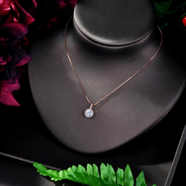 Sparkling Tear Drop Zircon Pendant Chain Necklace Wedding Jewelry