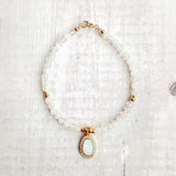 Moonstone Opal Charm Bracelet S925 Silver Delicate Jewelry
