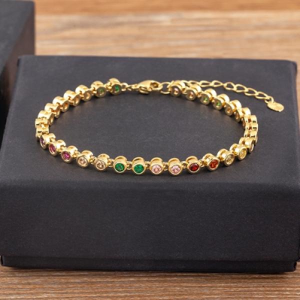 Nidin 6 Colors Crystal Bracelet Women Rhinestone Zircon Charm Bangle
