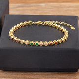 Nidin 6 Colors Crystal Bracelet Women Rhinestone Zircon Charm Bangle