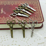 50pcs 16*31mm Antique Metal Scissors Charm Pendants D0166