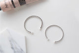 925 Sterling Silver Braided Vintage Pearl Bracelet For Women