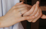 925 Silver Double Layer Stackable Ring Heart Buckle Eternity Band for Women