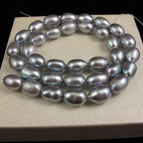 Gray Real 7-8mm Rice Freshwater Pearl Loose Beads DIY Making