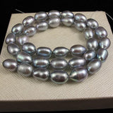 Gray Real 7-8mm Rice Freshwater Pearl Loose Beads DIY Making