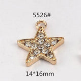 50pcs Plated Star Moon Charms Rhinestone Pendants Diy Jewelry Making