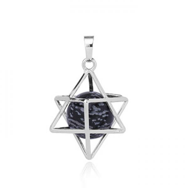 Reiki Chakra Natural Stone Pendant Star Necklace for Women